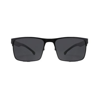 Wide Rectangular Sport Metal Sunglasses