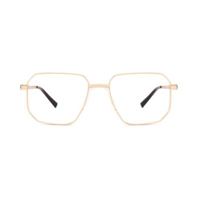 Geometric Polygon Metal Optical Frames with Saddle Bridge