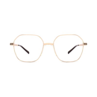 Round Polygon Metal Eyeglass Frames with Saddle Nose Pad