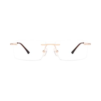 Minimalist Rimless Rectangle Metal Optical Frames