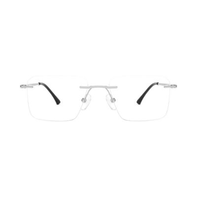 Business Rimless Rectangular Metal Eyeglass Frames
