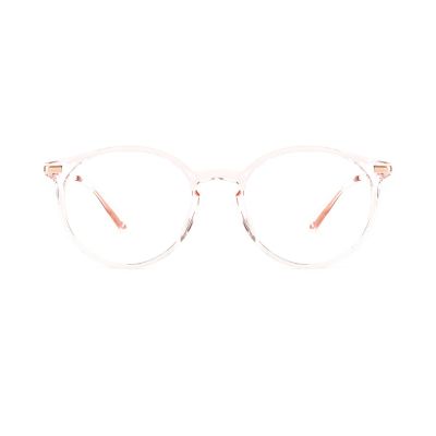 Round Translucent TR90 Frames with Rose-Gold Metal Temples