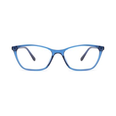 Translucent Blue Rectangular TR90 Frames with Metal Temples