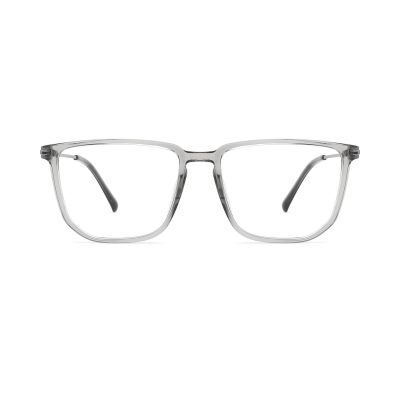 Translucent Gray Rectangular TR90 Frames with Metal Temples