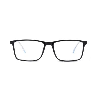 Rectangular TR90 Eyeglass Frames with Metal Temples