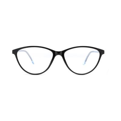 Slim Oval TR90 Eyeglass Frames with Metal Temples
