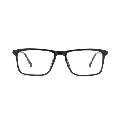 Classic Rectangular TR90 Eyeglass Frames with Metal Temples