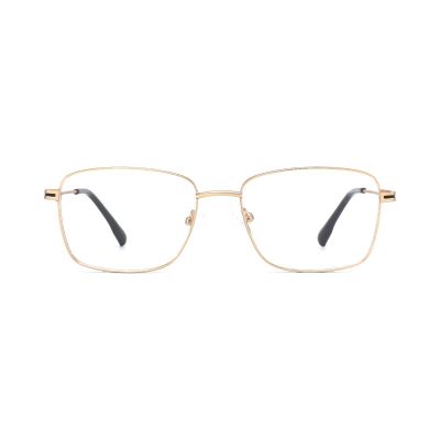 Refined Square Metal Optical Frame with Streamlined Temples