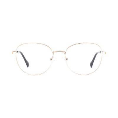 Soft Round Metal Optical Frame with Two-Tone Temples