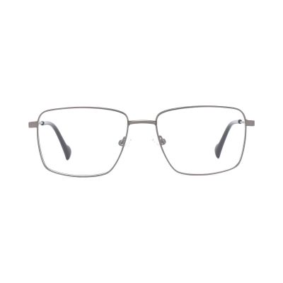 Sleek Rectangular Metal Optical Frame with Linear Detail