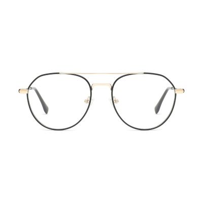Octagonal Round Metal Optical Frame with Double Bridge