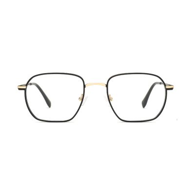 Rounded Square Metal Optical Frame with Textured Temples