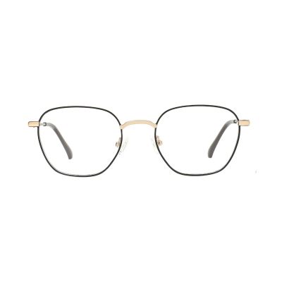 Rounded Square Metal Optical Frame with Engraved Temples