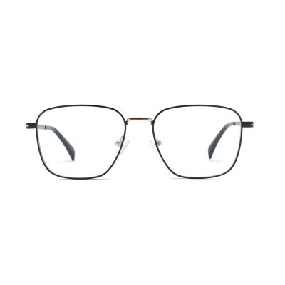 Classic Rectangular Two-Tone Metal Eyeglasses Frame
