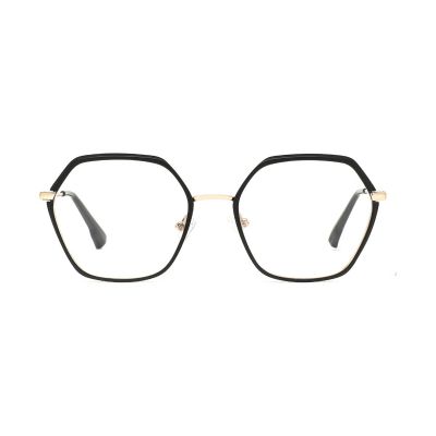 Geometric Hexagonal Two-Tone Metal Optical Frame