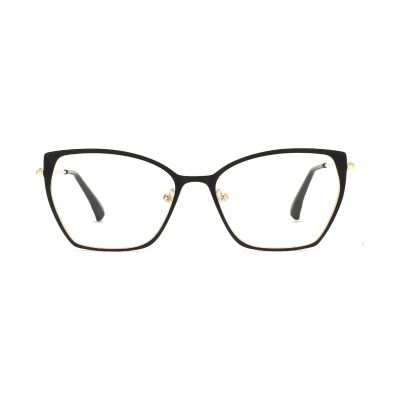 Upswept Cat-Eye Rectangular Two-Tone Metal Frame