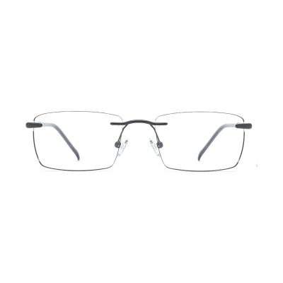 Minimal Rimless Three-Piece Metal Eyeglasses Frame