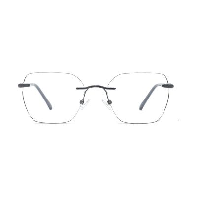 Classic Rimless Three-Piece Metal Eyeglasses Frame