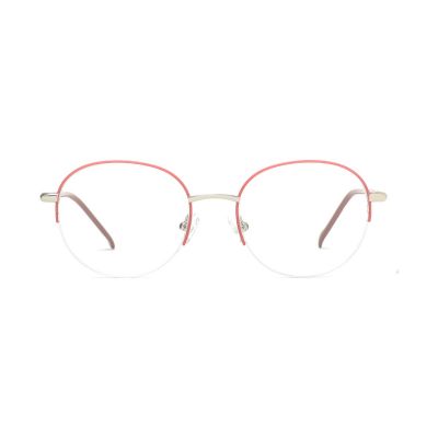 Semi-Rimless Round Two-Tone Metal Optical Frame