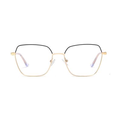 Angular Geometric Metal Square Eyeglasses