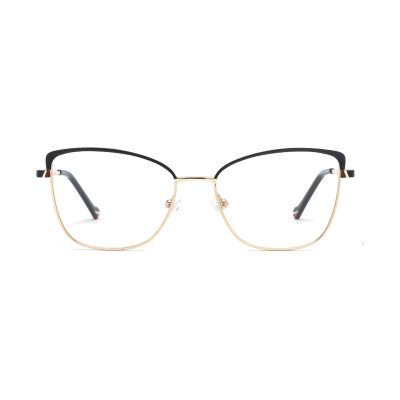 Sophisticated Cat-Eye Square Metal Eyeglasses