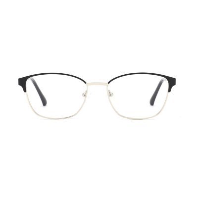 Feminine Upswept Rounded Cat-Eye Metal Optical Frame