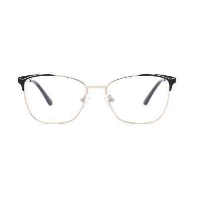 Subtle Cat-Eye Soft Rectangular Metal Optical Frame