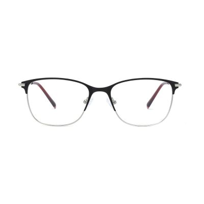 Elegant Rounded Cat-Eye Two-Tone Metal Optical Frame