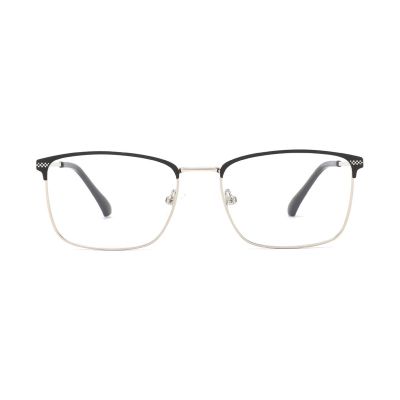 Gunmetal Rectangular Two-Tone Metal Optical Frame