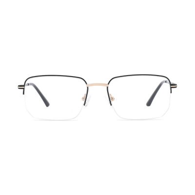 Two-Tone Semi-Rimless Rectangular Metal Optical Frame
