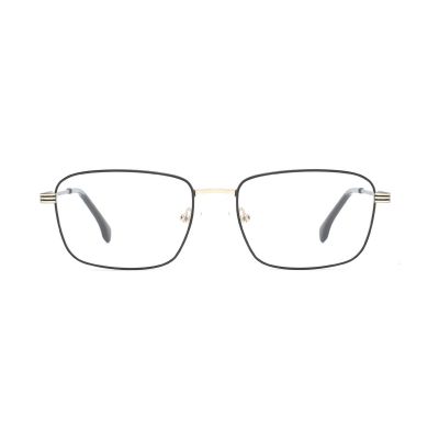 Polished Rectangular Black and Gold Metal Optical Frame