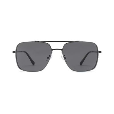 Bold Square Metal Sunglasses with a Structured Boxy Frame