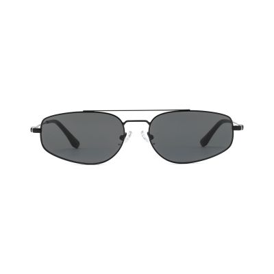 Slim Navigator Metal Sunglasses with Elongated Pilot Lenses