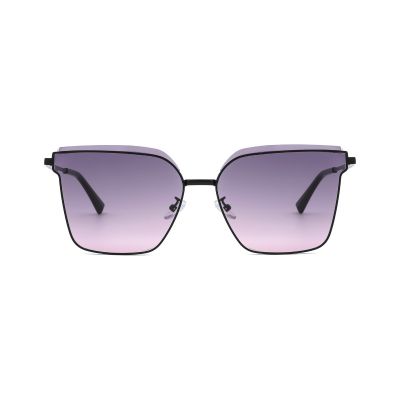 Oversized Angular Shield Metal Sunglasses with Dramatic Lines