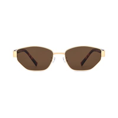 Angular Geometric Metal Sunglasses with Modern Edgy Lines