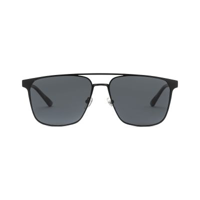 Double-Bridge Navigator Metal Sunglasses with a Pilot Shape