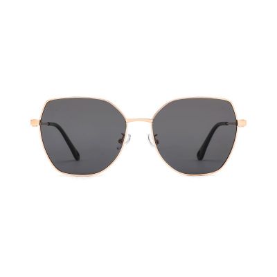 Hexagonal Metal Sunglasses with a Geometric Modern Silhouette