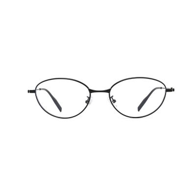Rounded Oval Metal Optical Frame with Clear Demo Lenses