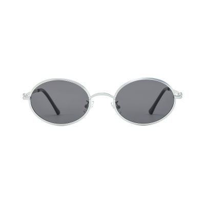 Soft Rounded Oval Metal Sunglasses with Gentle Curves