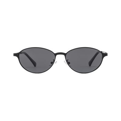 Sleek Oval Metal Sunglasses with Understated Elegance
