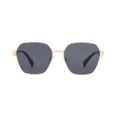 Geometric Oval Metal Sunglasses with Subtle Modern Angles