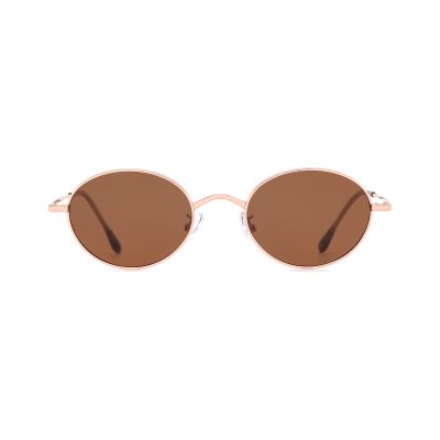 Narrow Oval Metal Sunglasses with a Vintage Slim Silhouette