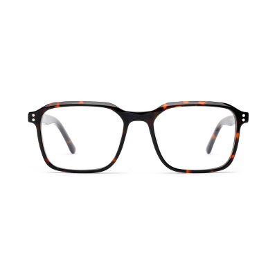 Bold Square Acetate Eyeglasses with Rivet Details