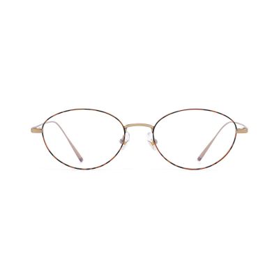 Retro Oval Metal Eyeglasses with Thin Temples (Slim Wire)