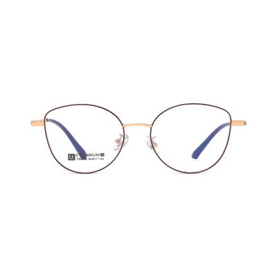 Feminine Cat-Eye Metal Eyeglasses