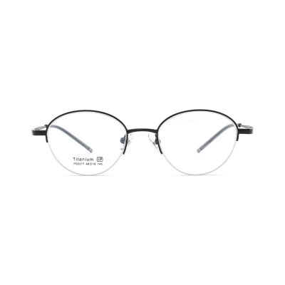 Semi-Rimless Cat-Eye Metal Eyeglasses