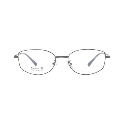 Retro Oval Metal Eyeglasses with Thin Temples